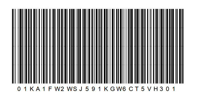 Unique License Plate (LPN) barcode label generated by label.sync